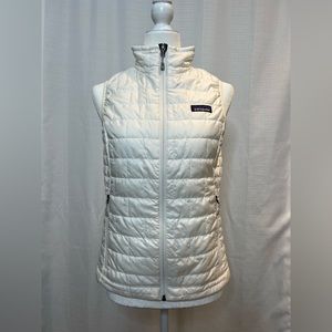 Patagonia, Women’s White, Nano Puff Primaloft Light Zip Puffer Vest, Size XS